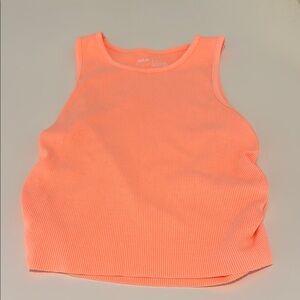 Neon Orange Ribbed Tank Top